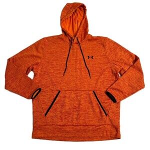 Under Armour Mens Medium Loose Hoodie Sweatshirt Cold Twist Fleece Orange Basic